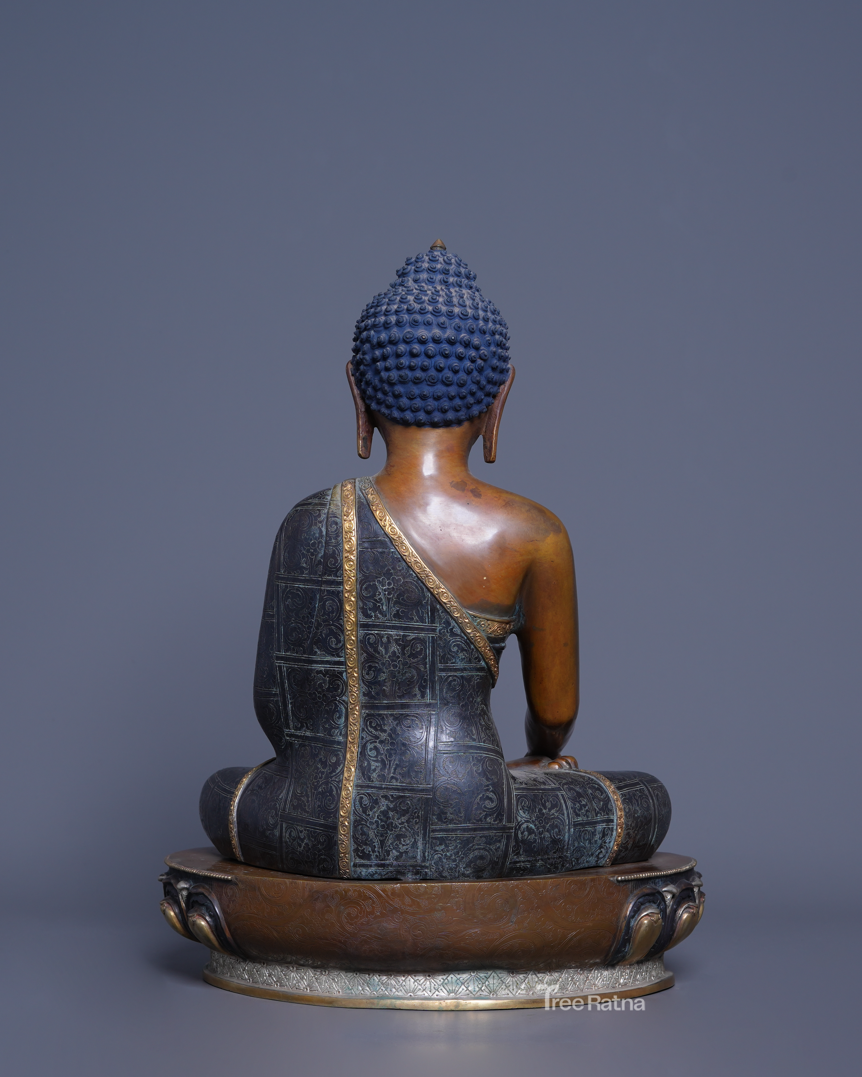 Shakyamuni Buddha Statue in Oxidized Copper – Sacred Home Décor