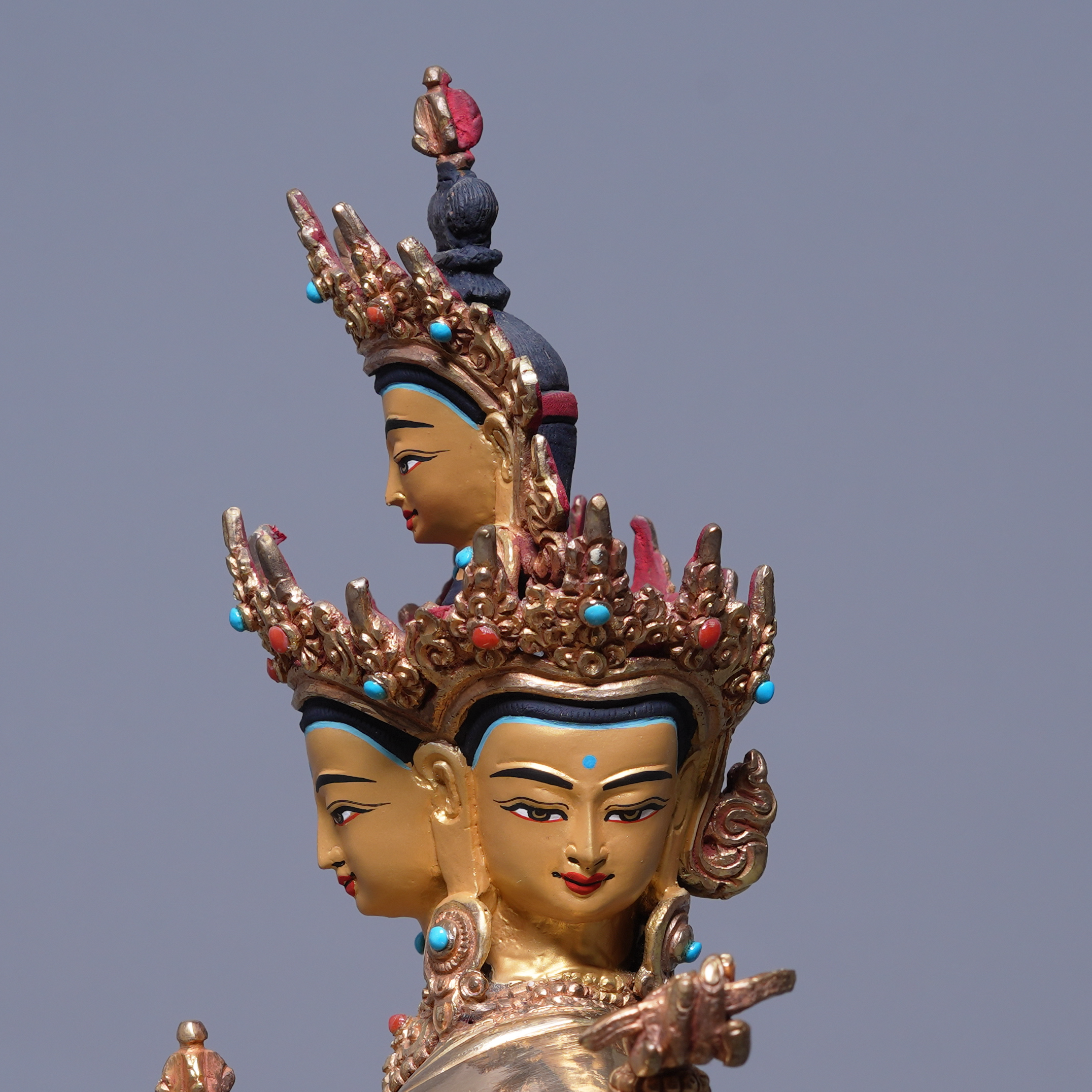 Maha Manjushri 24K Gold Statue – Radiance of Supreme Buddhist Wisdom