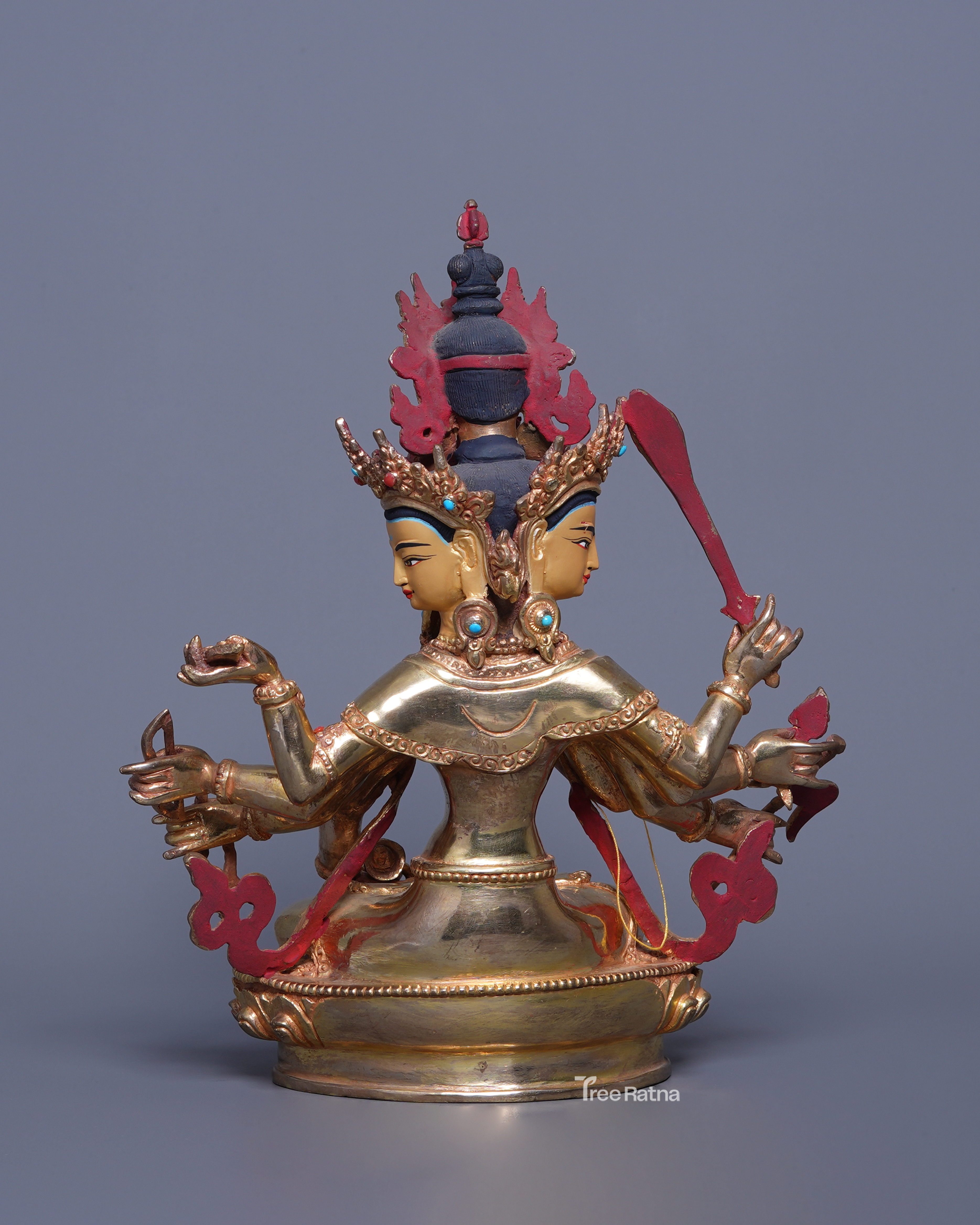 Maha Manjushri 24K Gold Statue – Radiance of Supreme Buddhist Wisdom