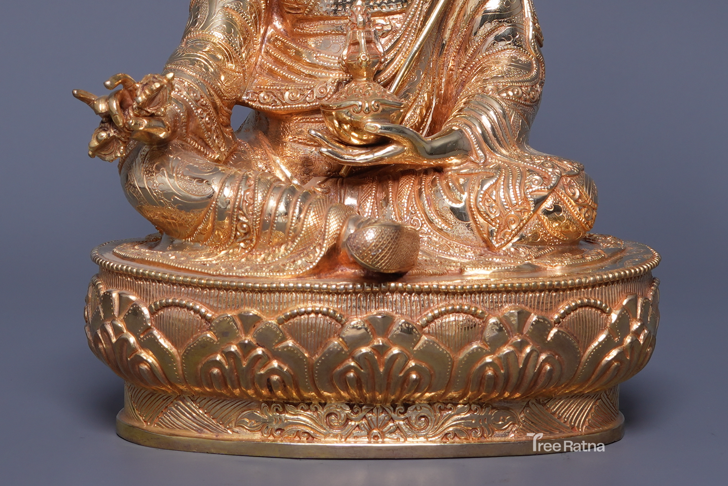 Guru Rinpoche Statue – 24K Gold Gilded Blessing of the Lotus-Born
