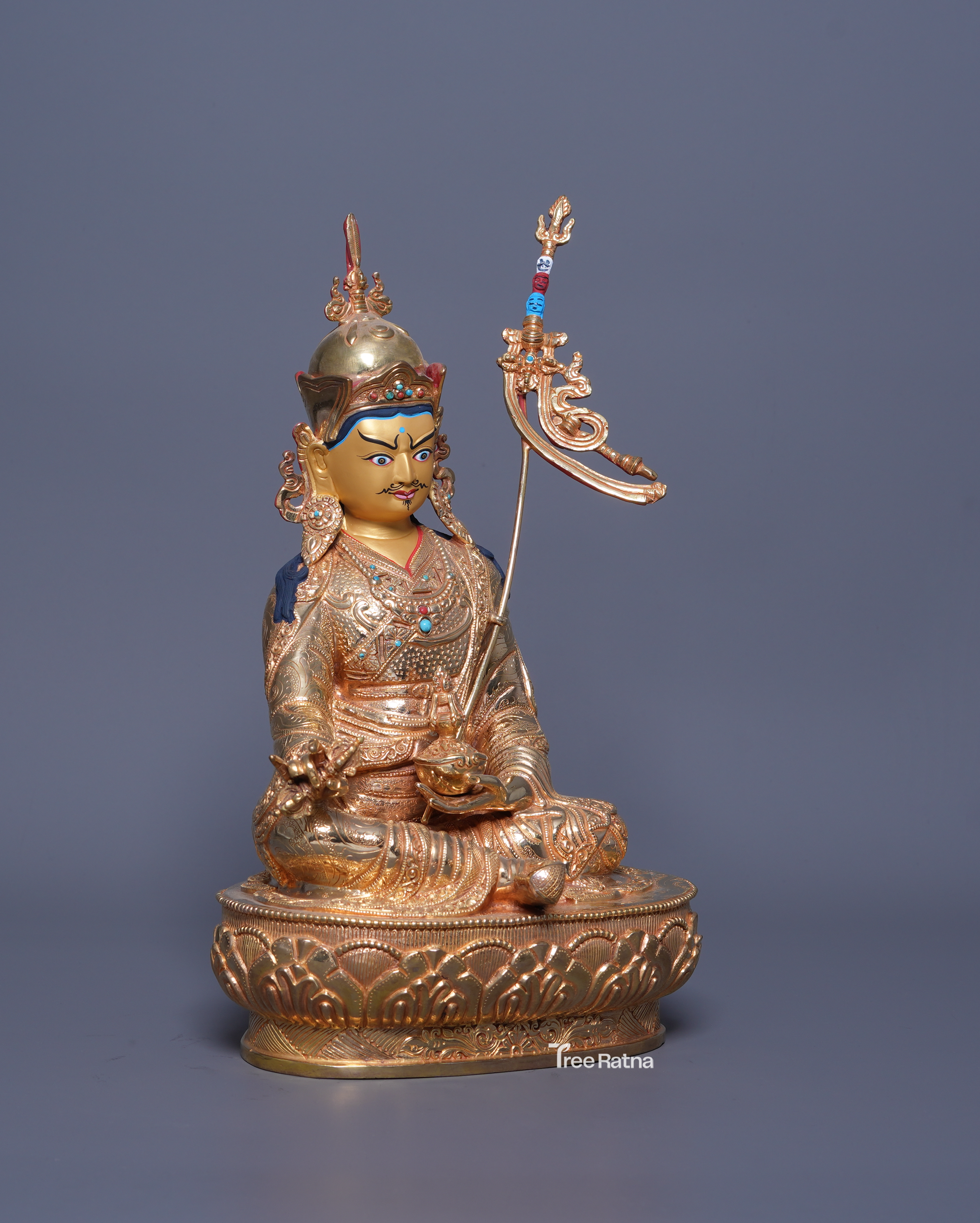 Guru Rinpoche Statue – 24K Gold Gilded Blessing of the Lotus-Born
