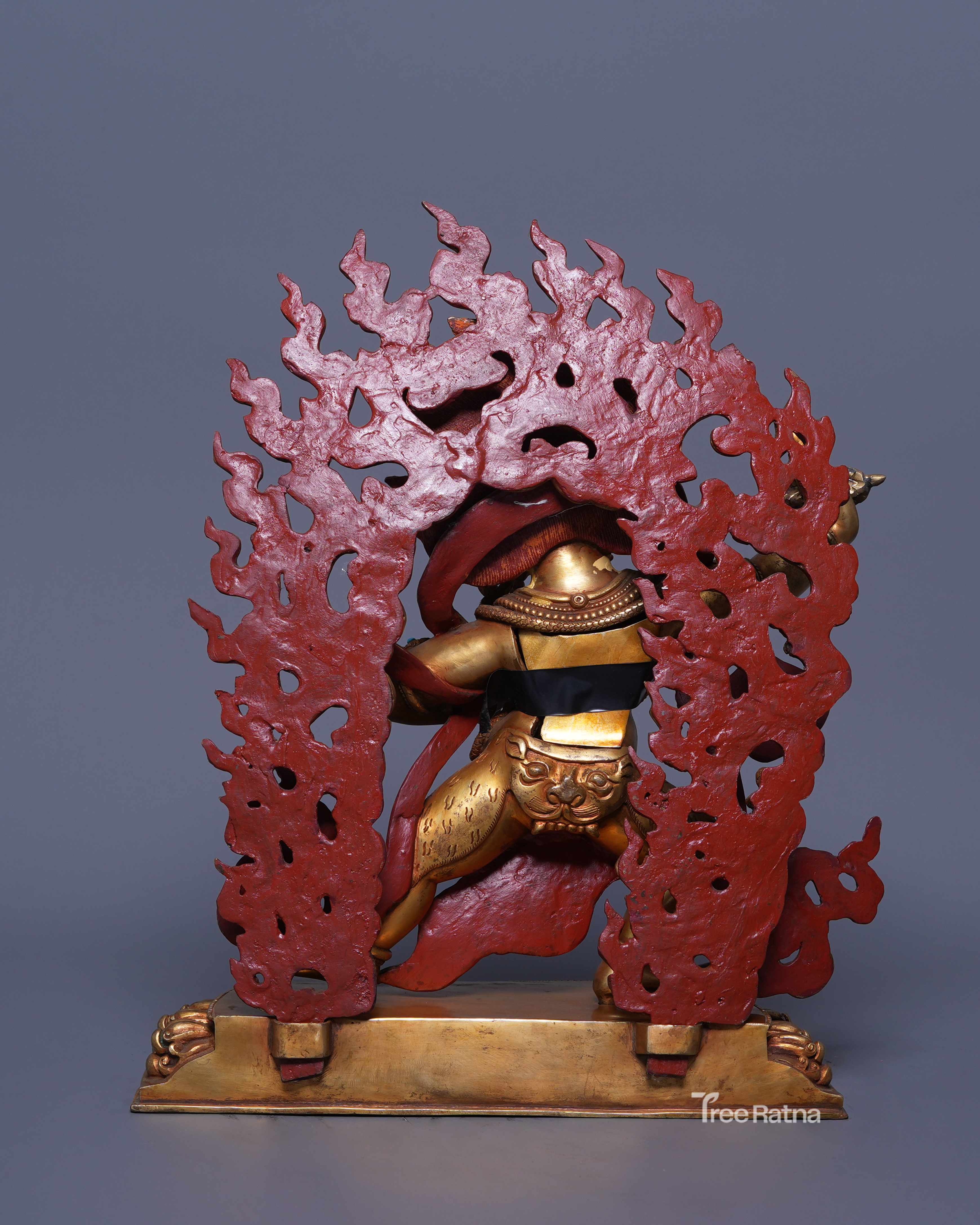 Vajrapani Bodhisattva – 24k Gold Gilded Statue in Antique Finish