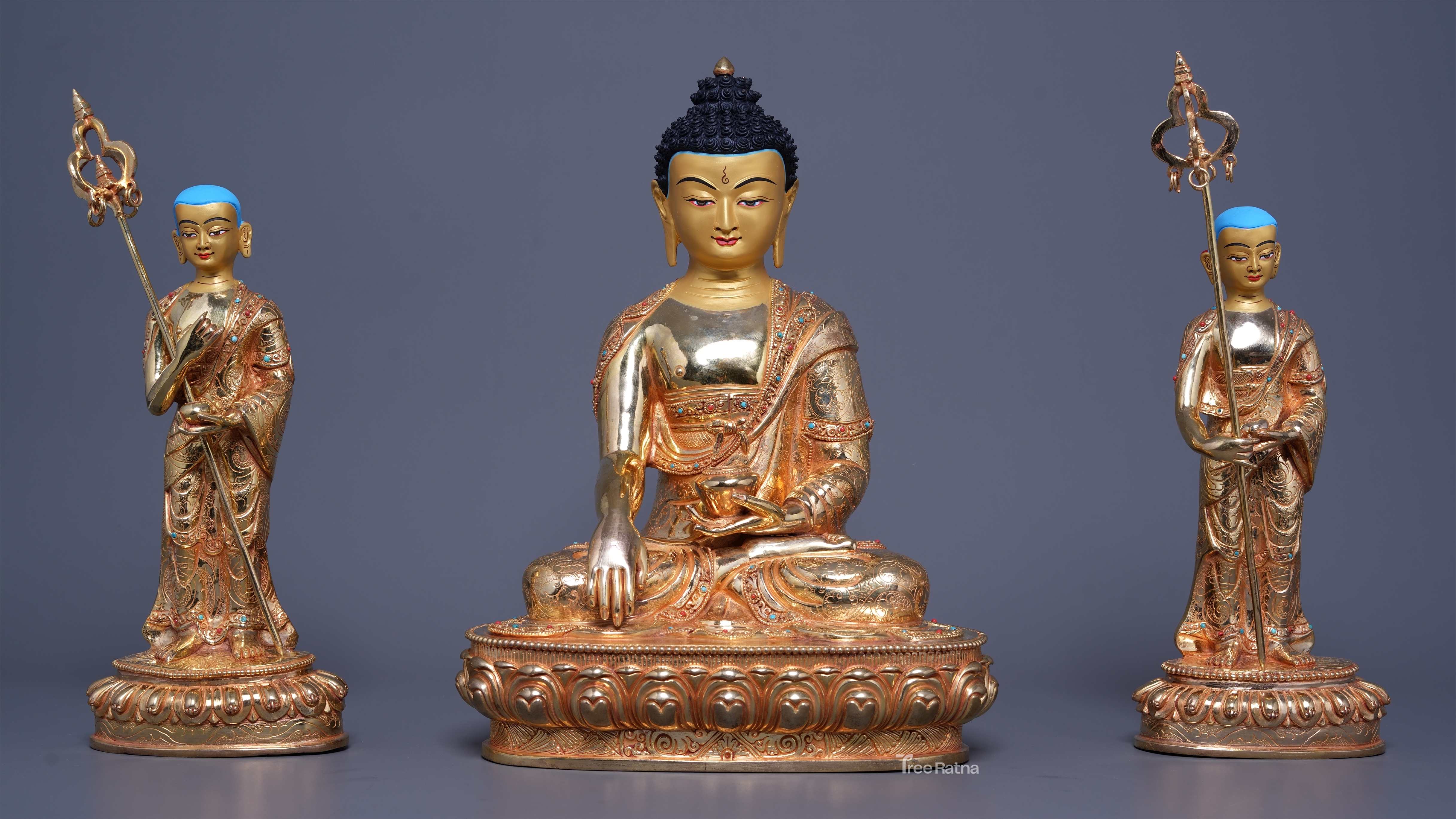 Shakyamuni Buddha Statue with Disciples – Sacred Wisdom Sculpture
