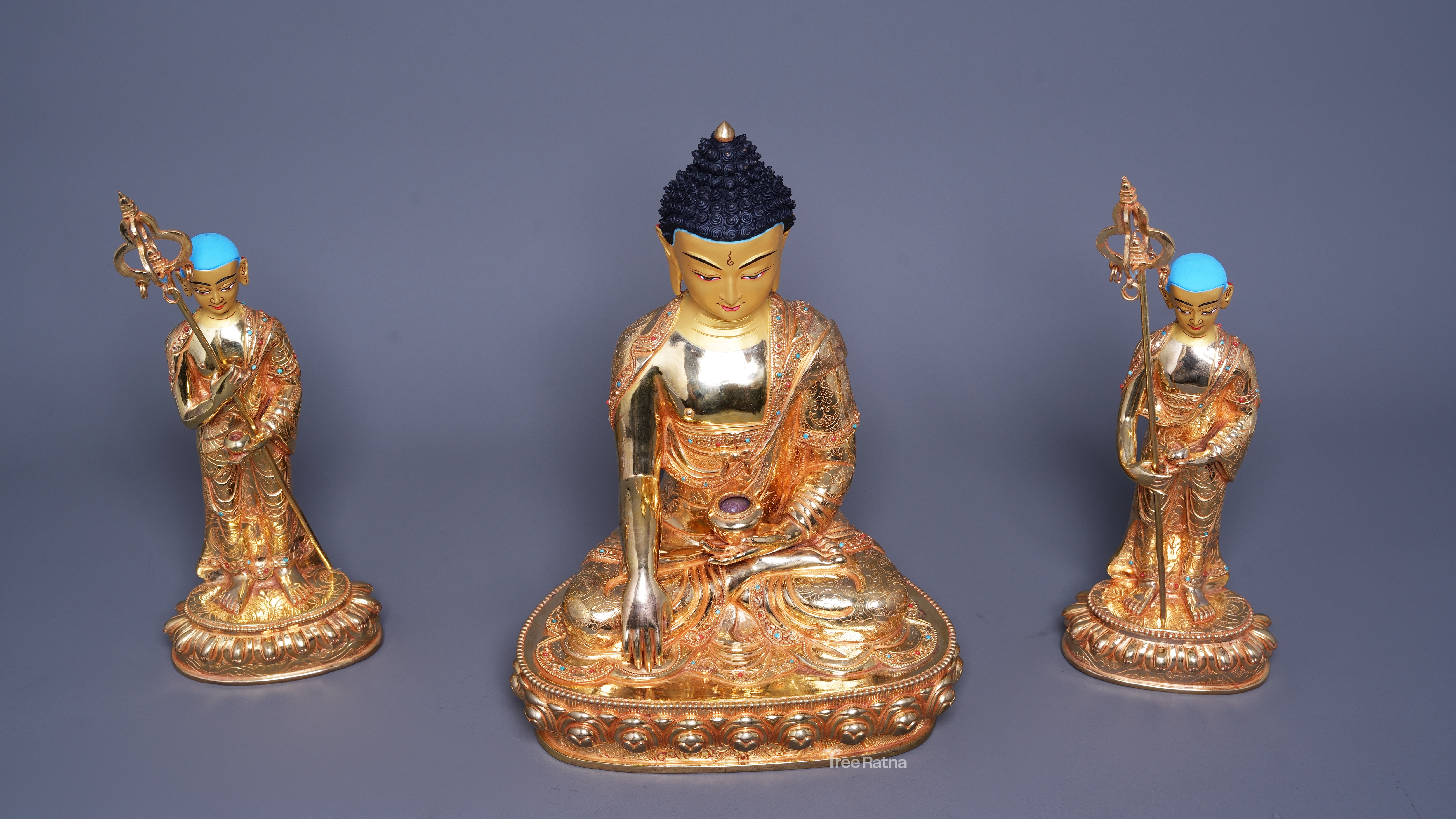 Shakyamuni Buddha Statue with Disciples – Sacred Wisdom Sculpture