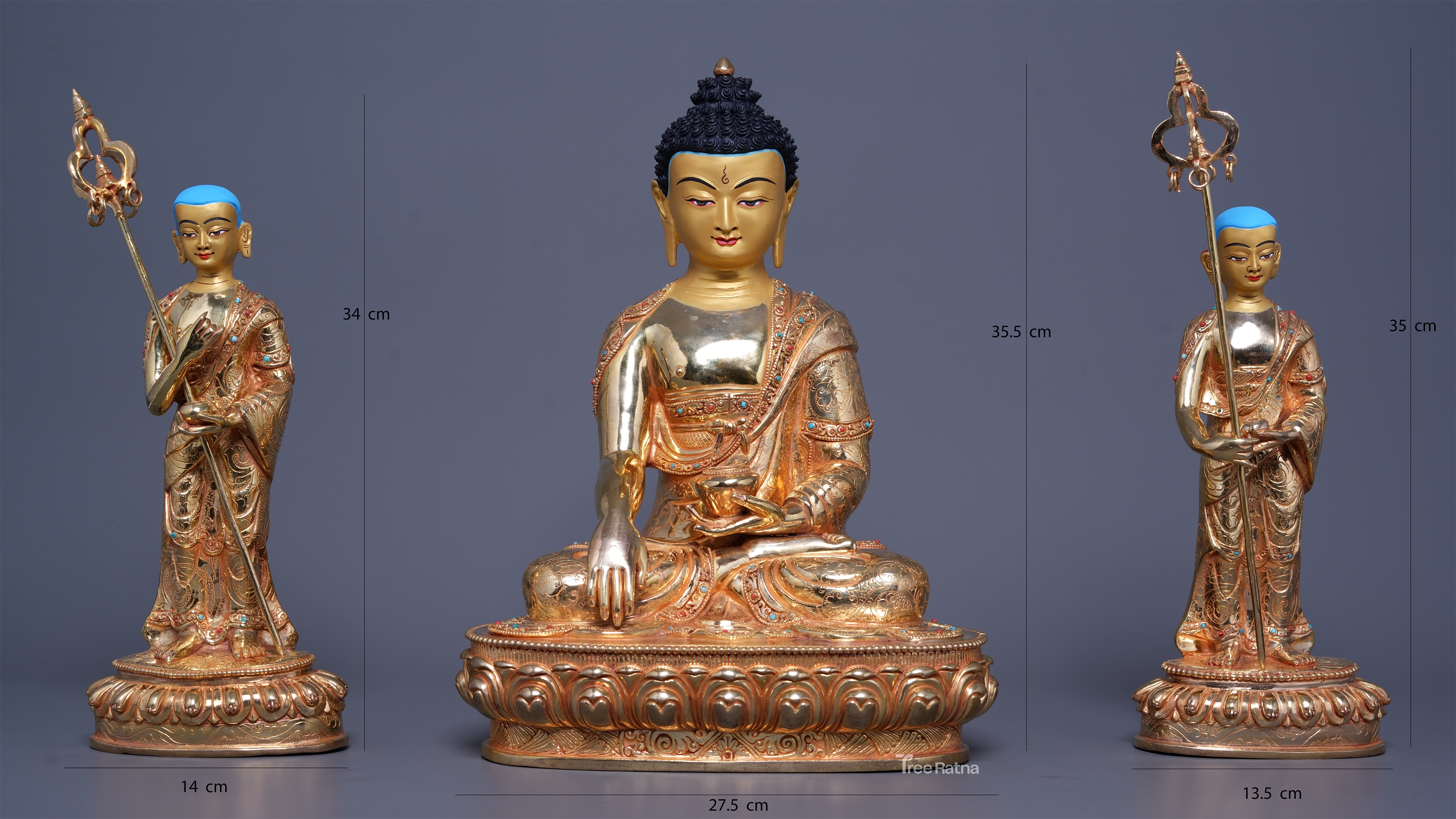 Shakyamuni Buddha Statue with Disciples – Sacred Wisdom Sculpture