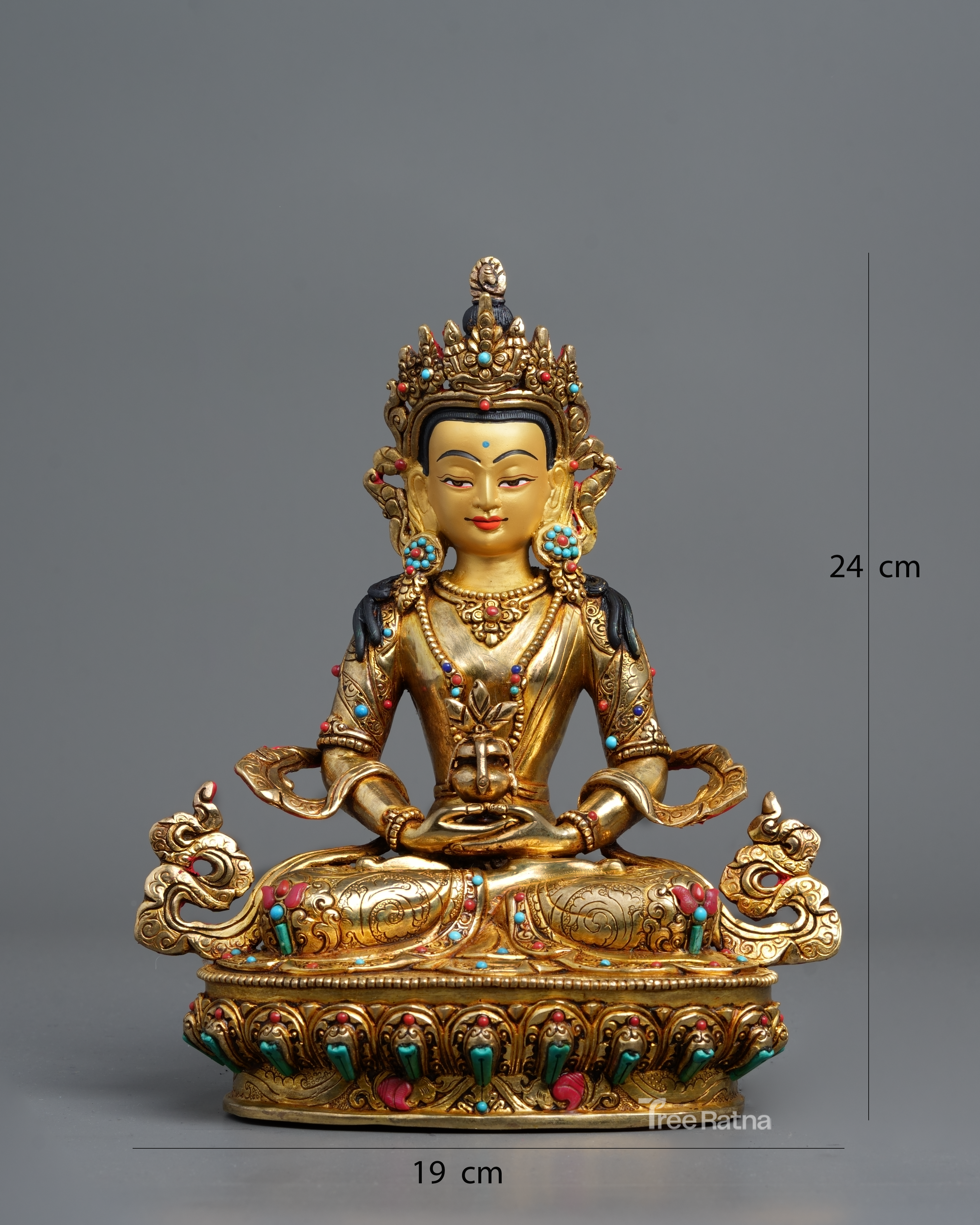Amitayus Statue – Gold Gilded Handmade Sacred Art