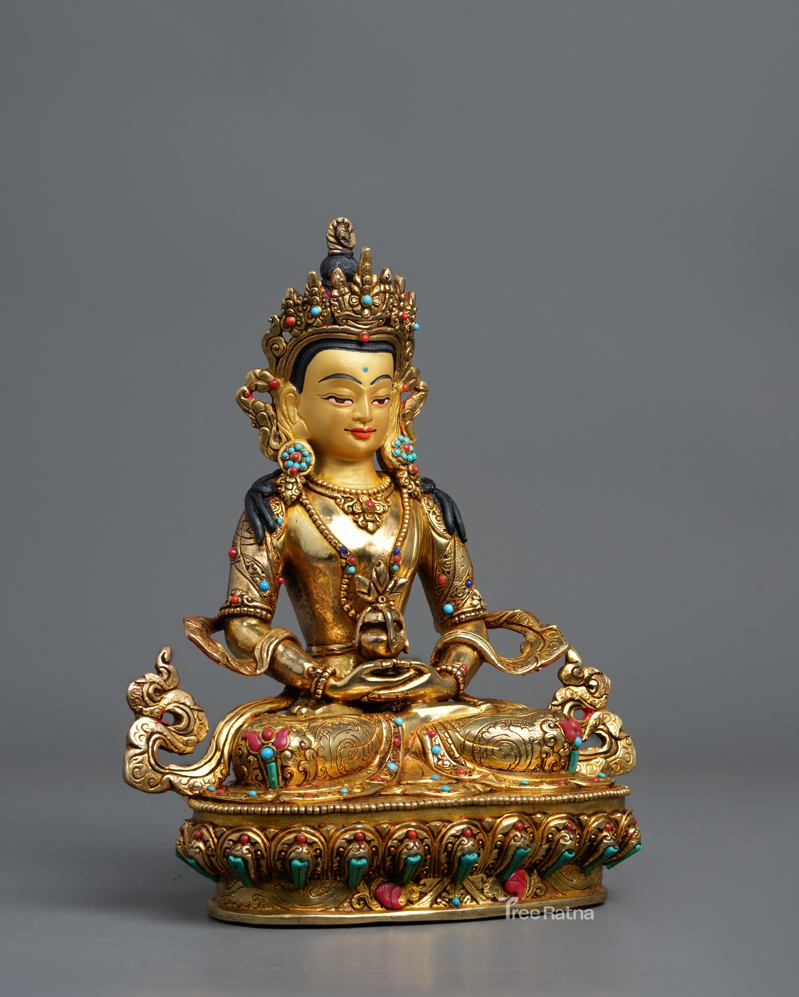 Amitayus Statue – Gold Gilded Handmade Sacred Art