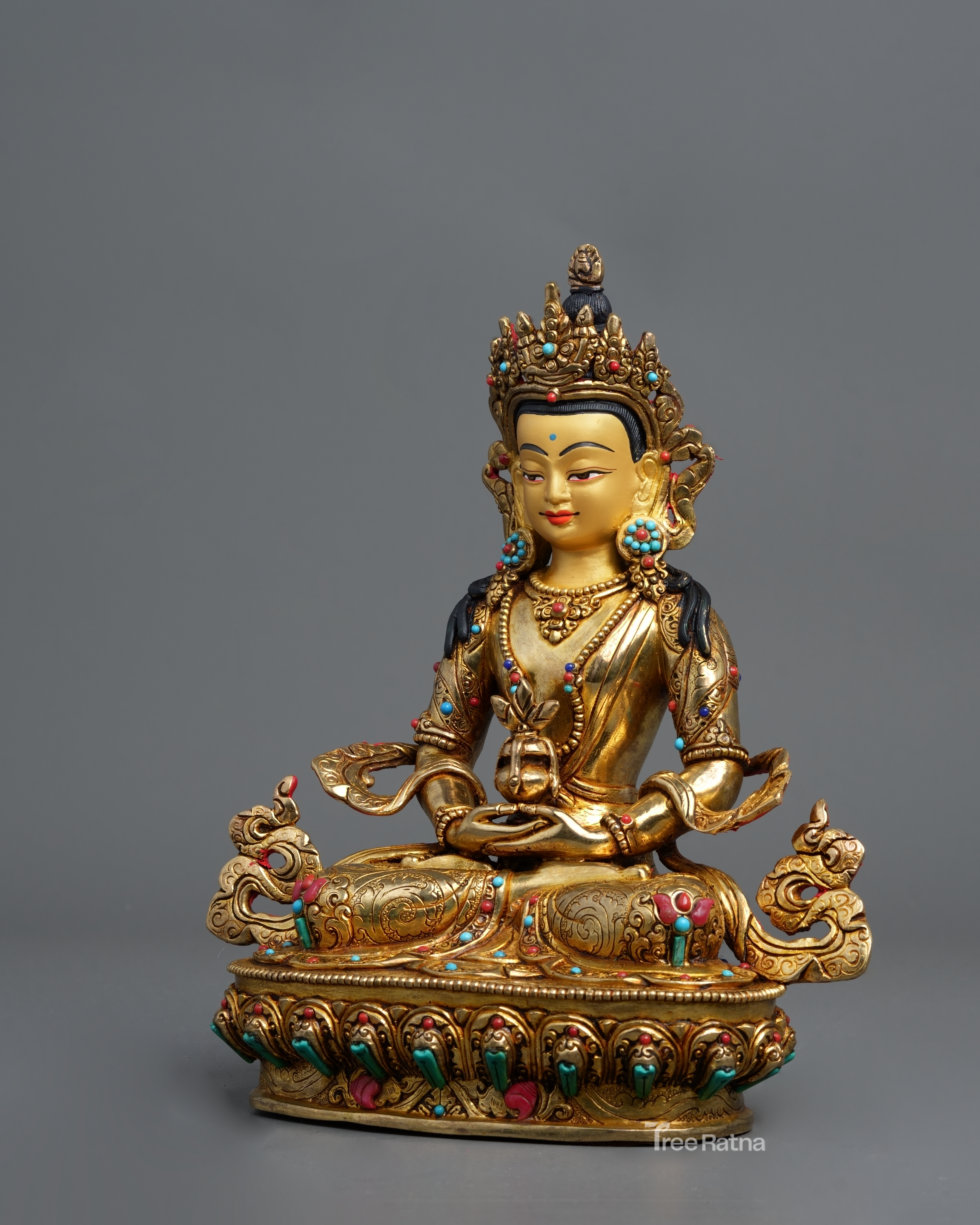 Amitayus Statue – Gold Gilded Handmade Sacred Art