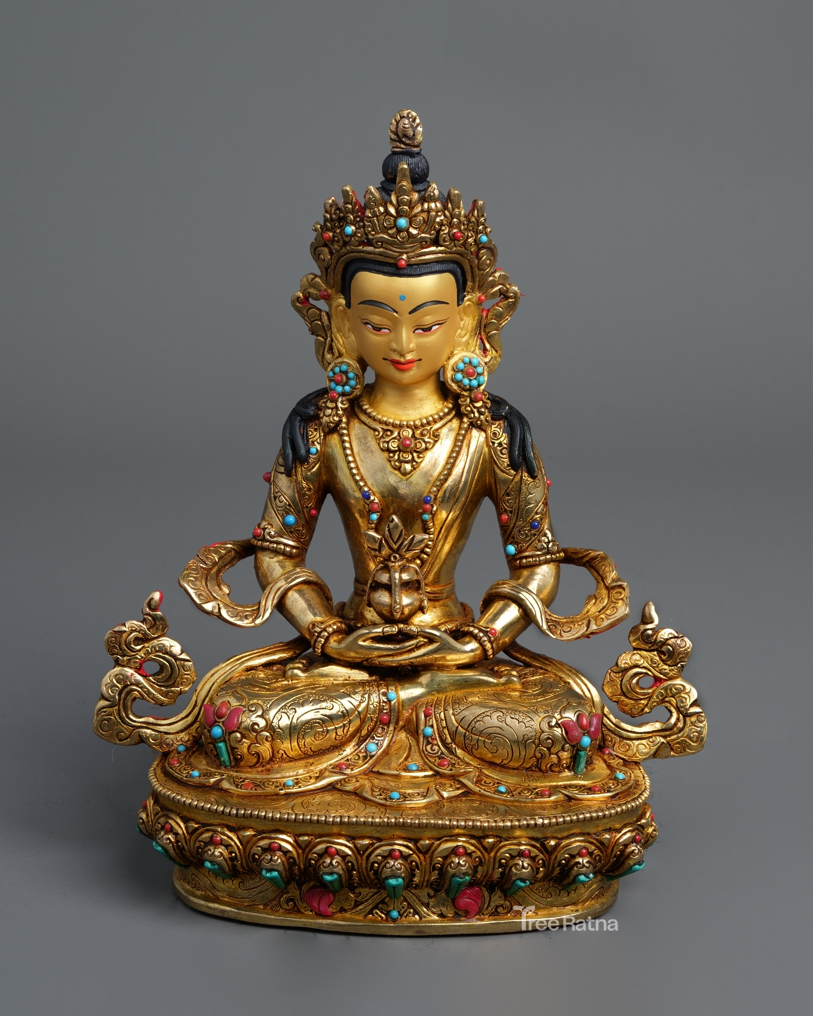 Amitayus Statue – Gold Gilded Handmade Sacred Art