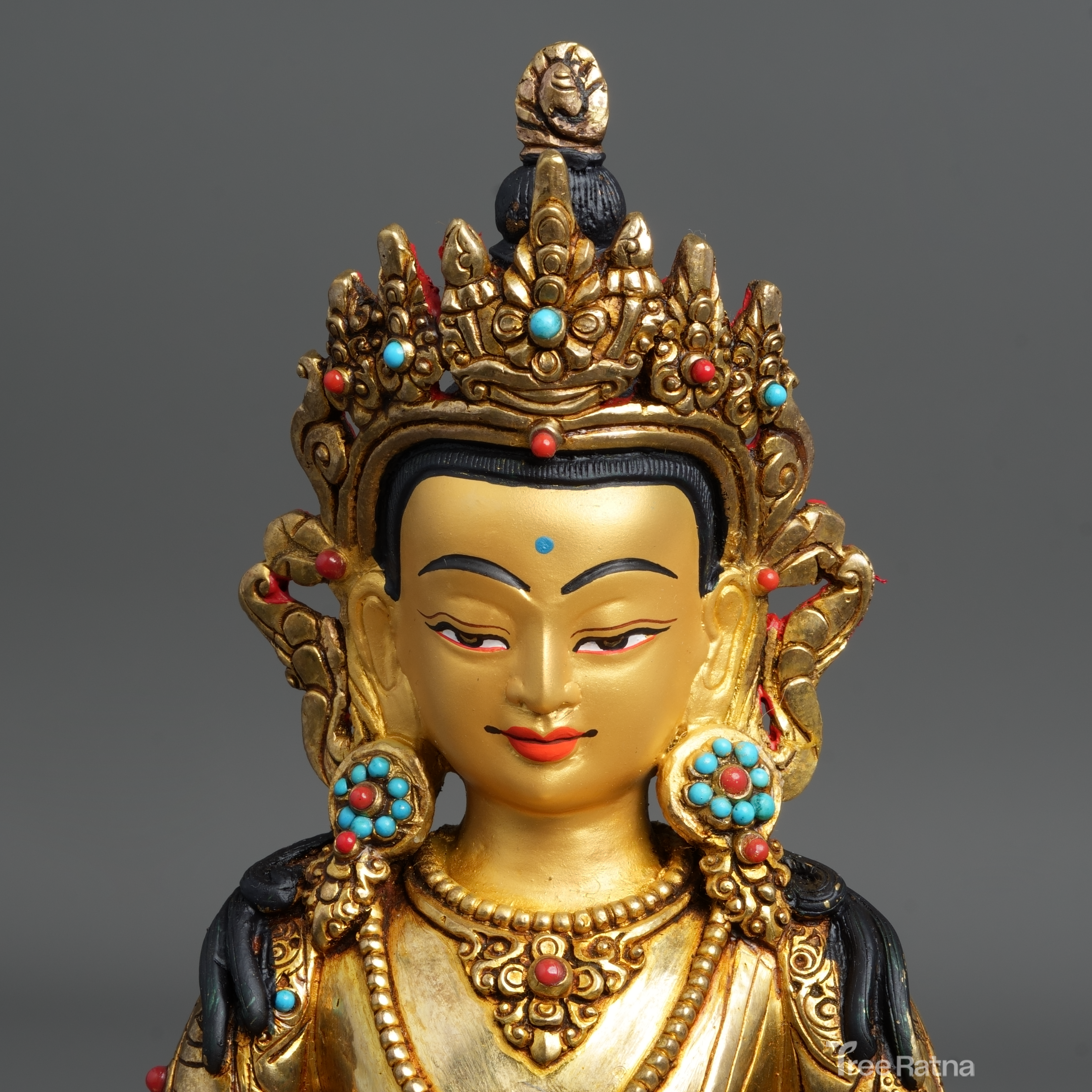 Amitayus Statue – Gold Gilded Handmade Sacred Art