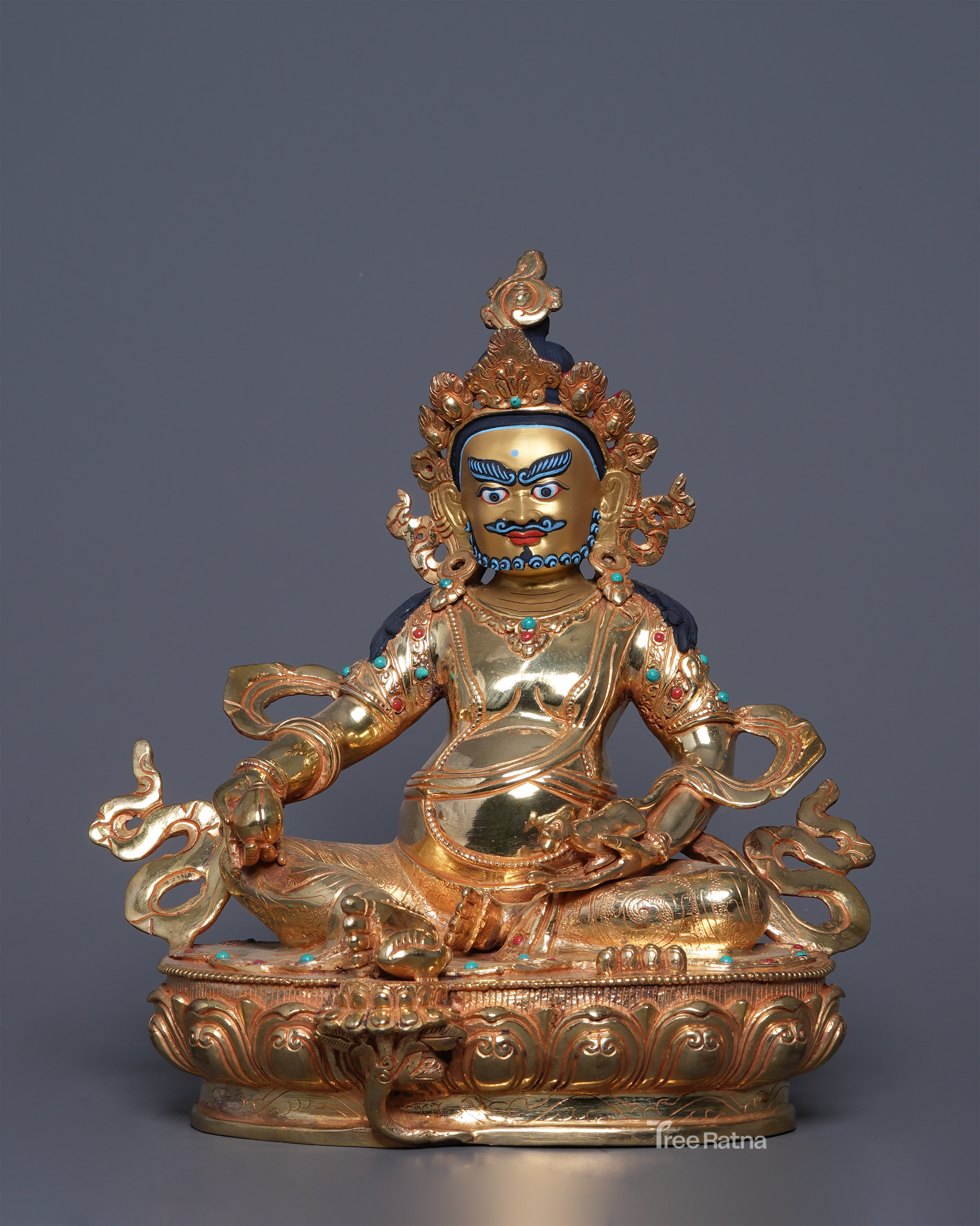 Dzambala 24K Gold Statue – Lord of Wealth & Abundance