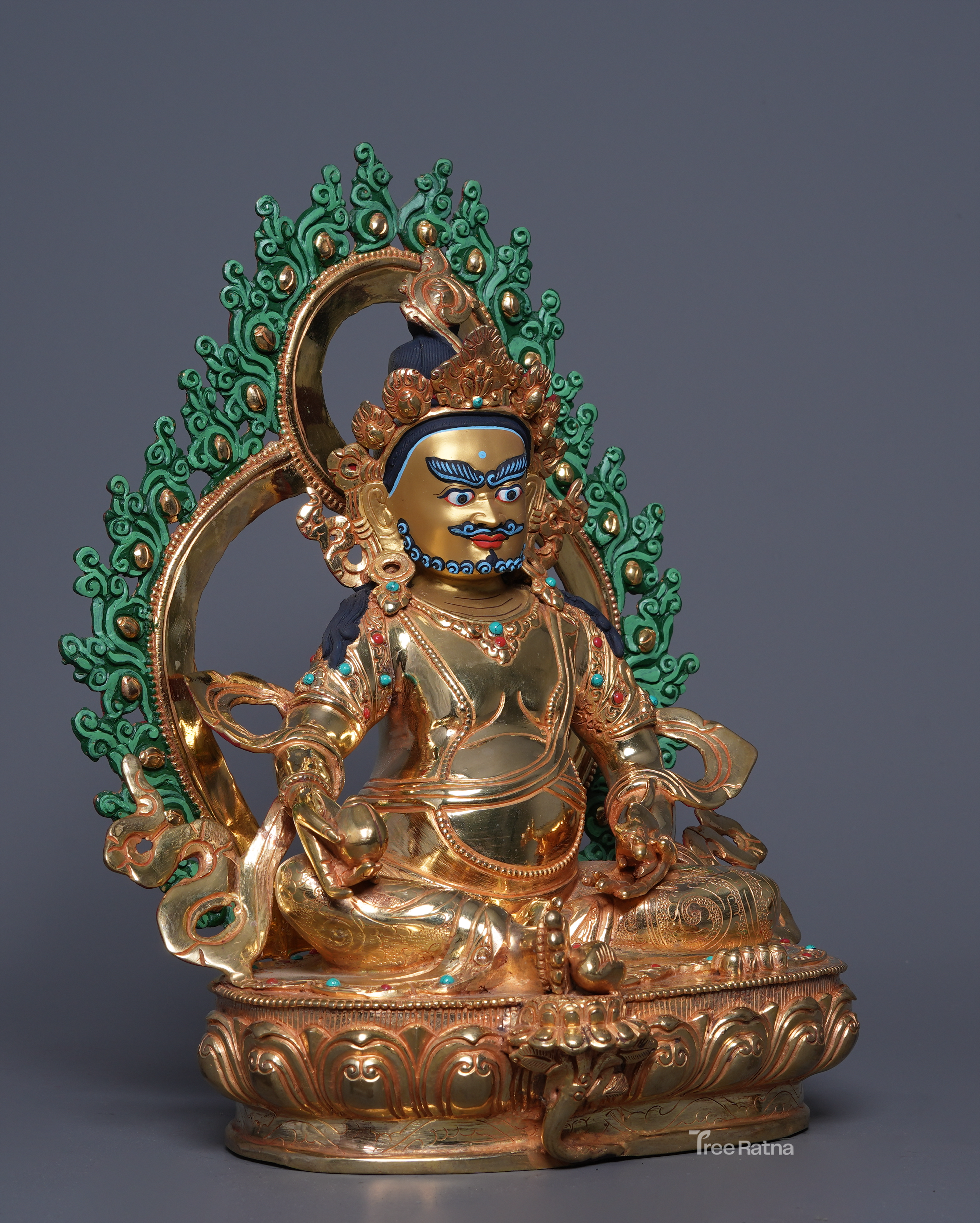 Dzambala 24K Gold Statue – Lord of Wealth & Abundance