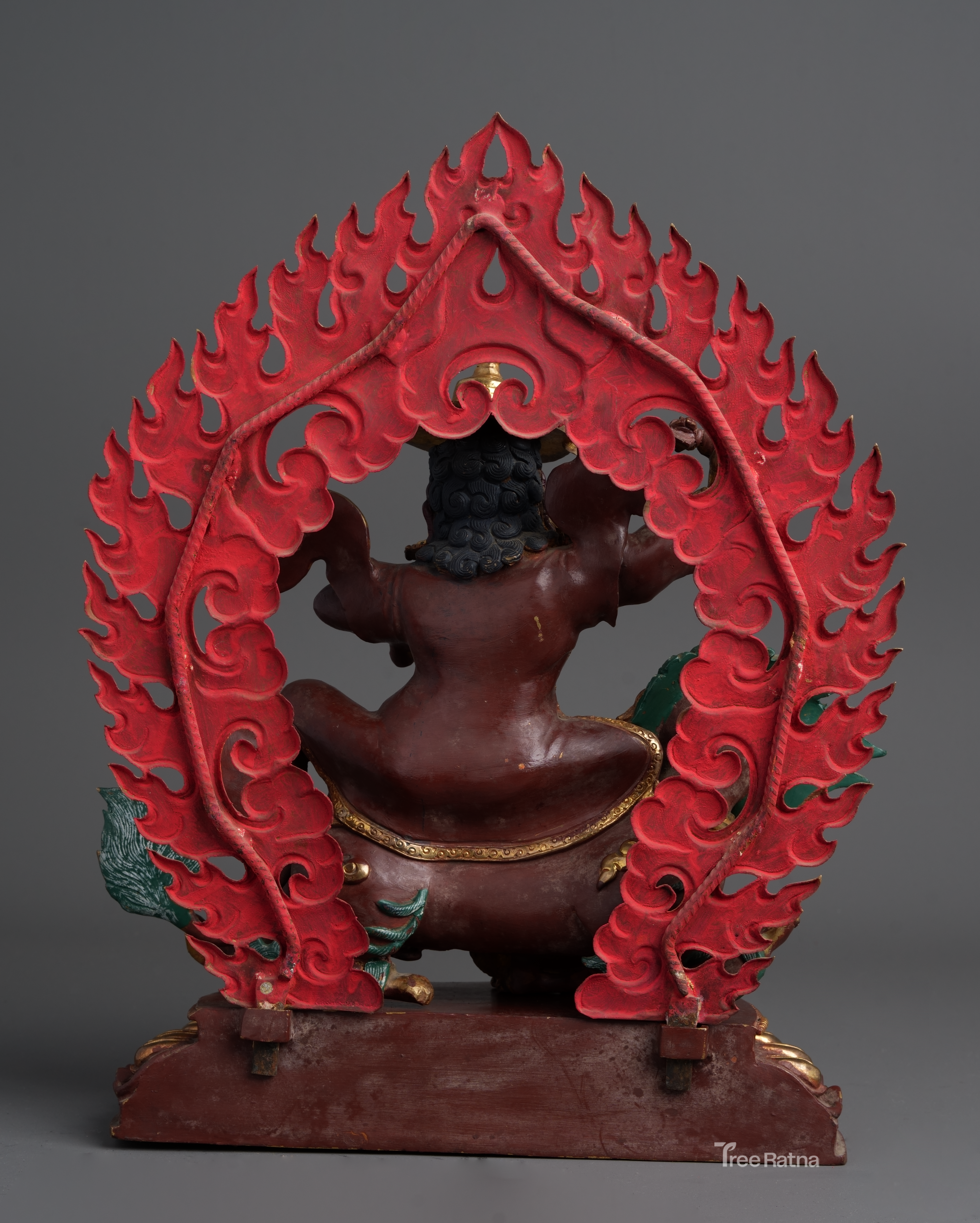 Divine Dorje Legpa Statue – Gemstone Accented Copper & Gold Art