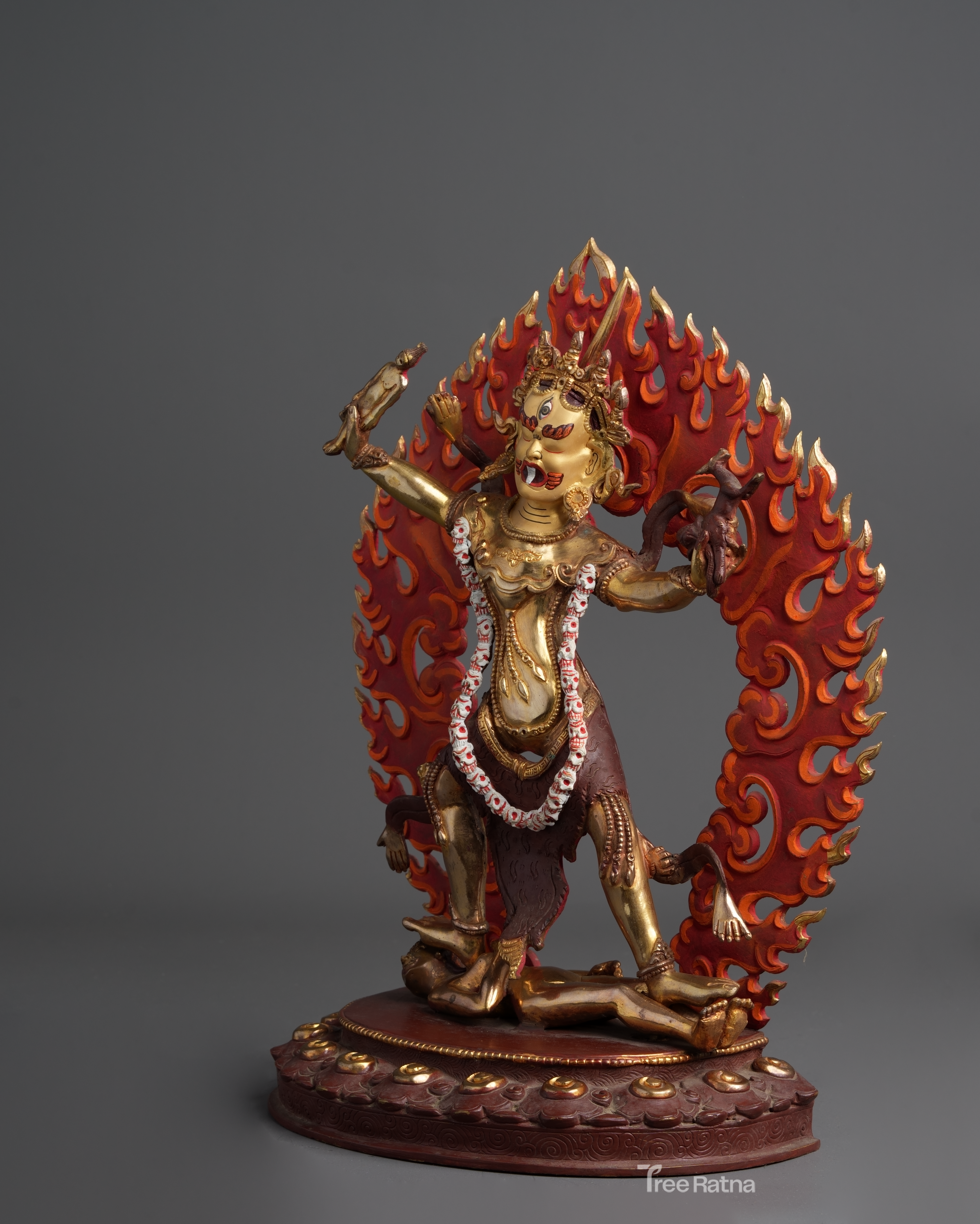 Ekajati Statue with 24k Gold & Gemstones – Handcrafted Spiritual Protector