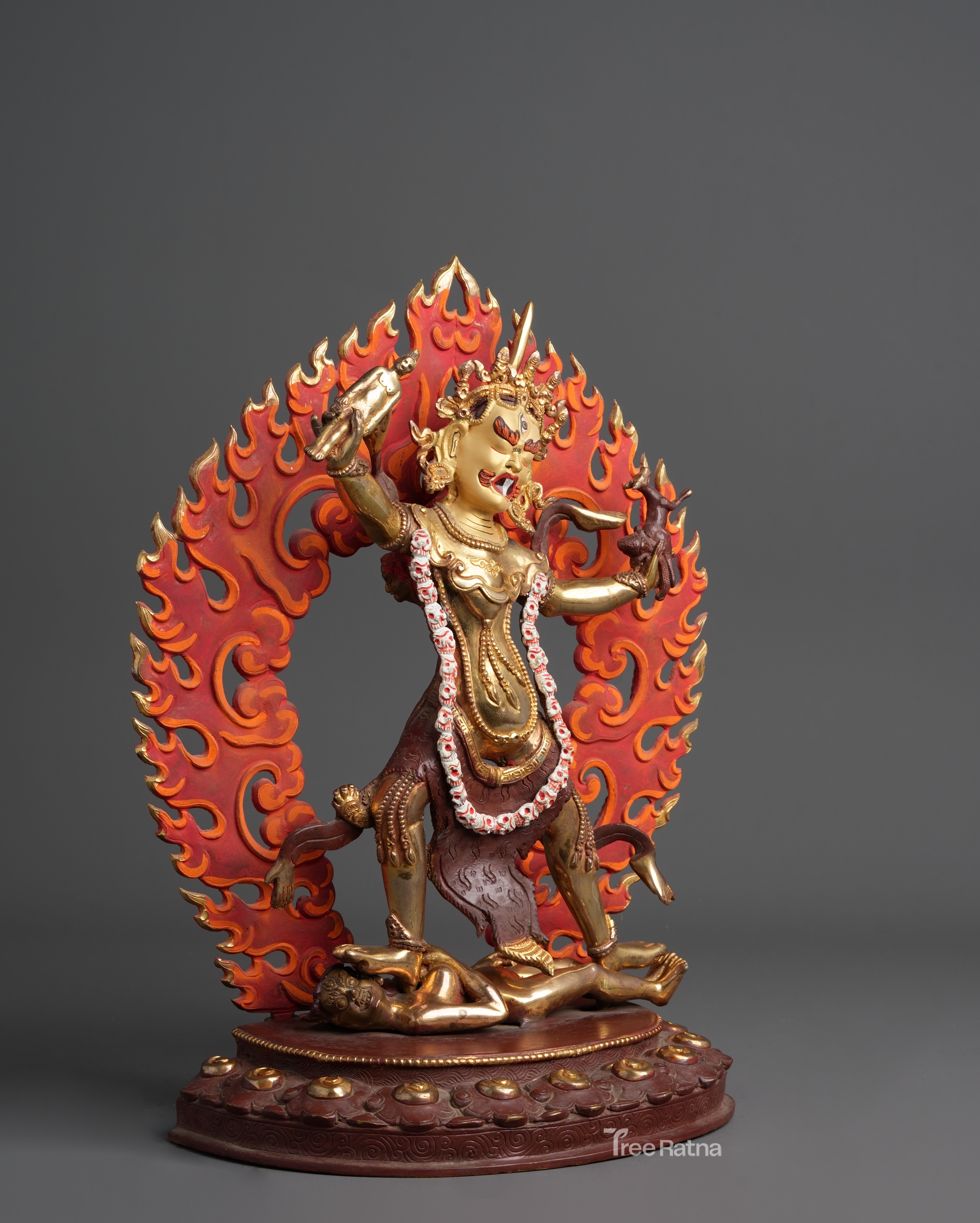 Ekajati Statue with 24k Gold & Gemstones – Handcrafted Spiritual Protector