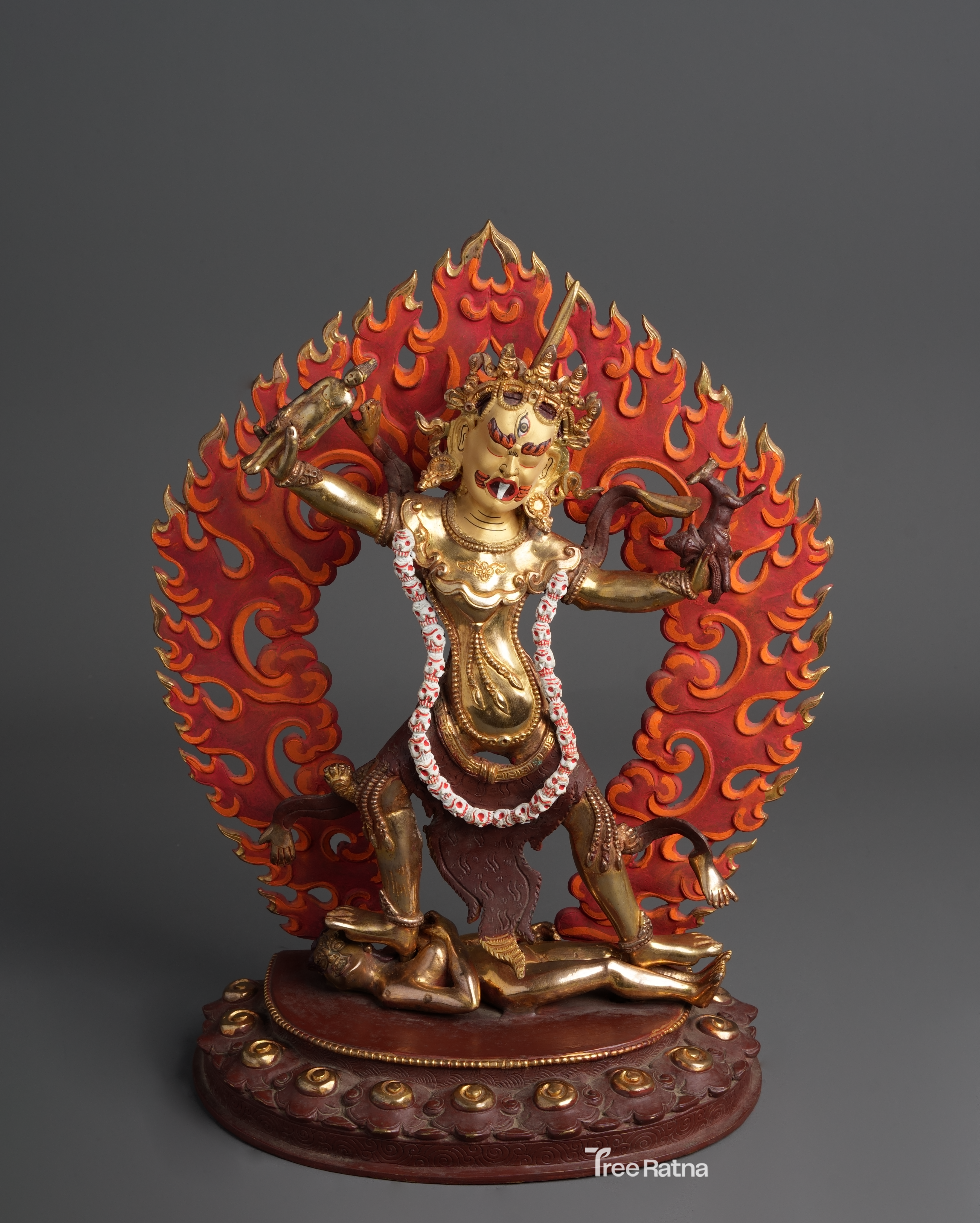Ekajati Statue with 24k Gold & Gemstones – Handcrafted Spiritual Protector