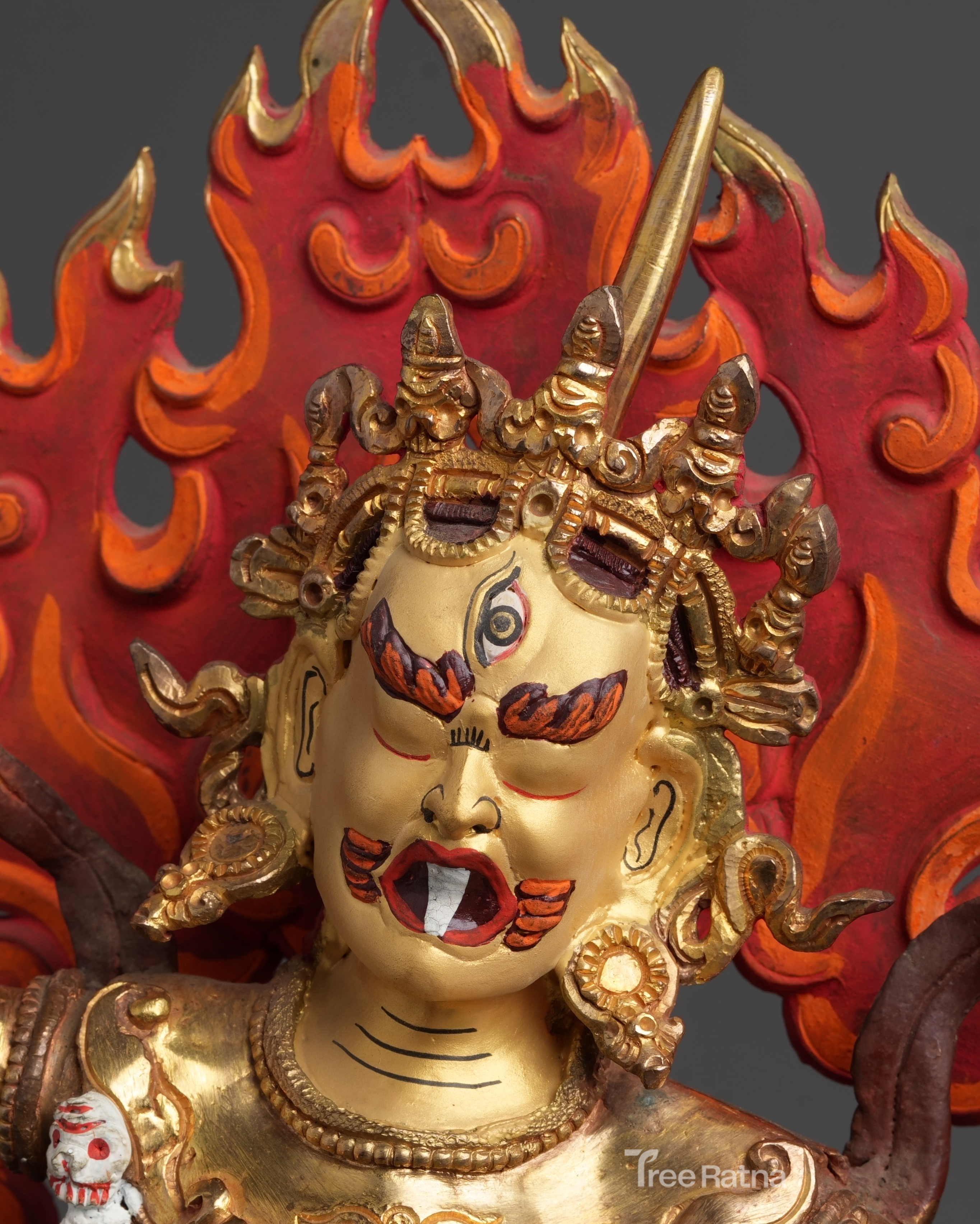 Ekajati Statue with 24k Gold & Gemstones – Handcrafted Spiritual Protector