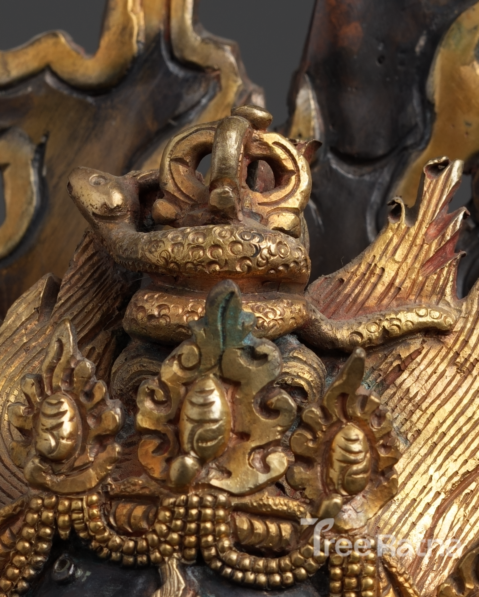 Black Dzambala Statue – Handcrafted Copper Wealth Deity with Gold & Gemstones