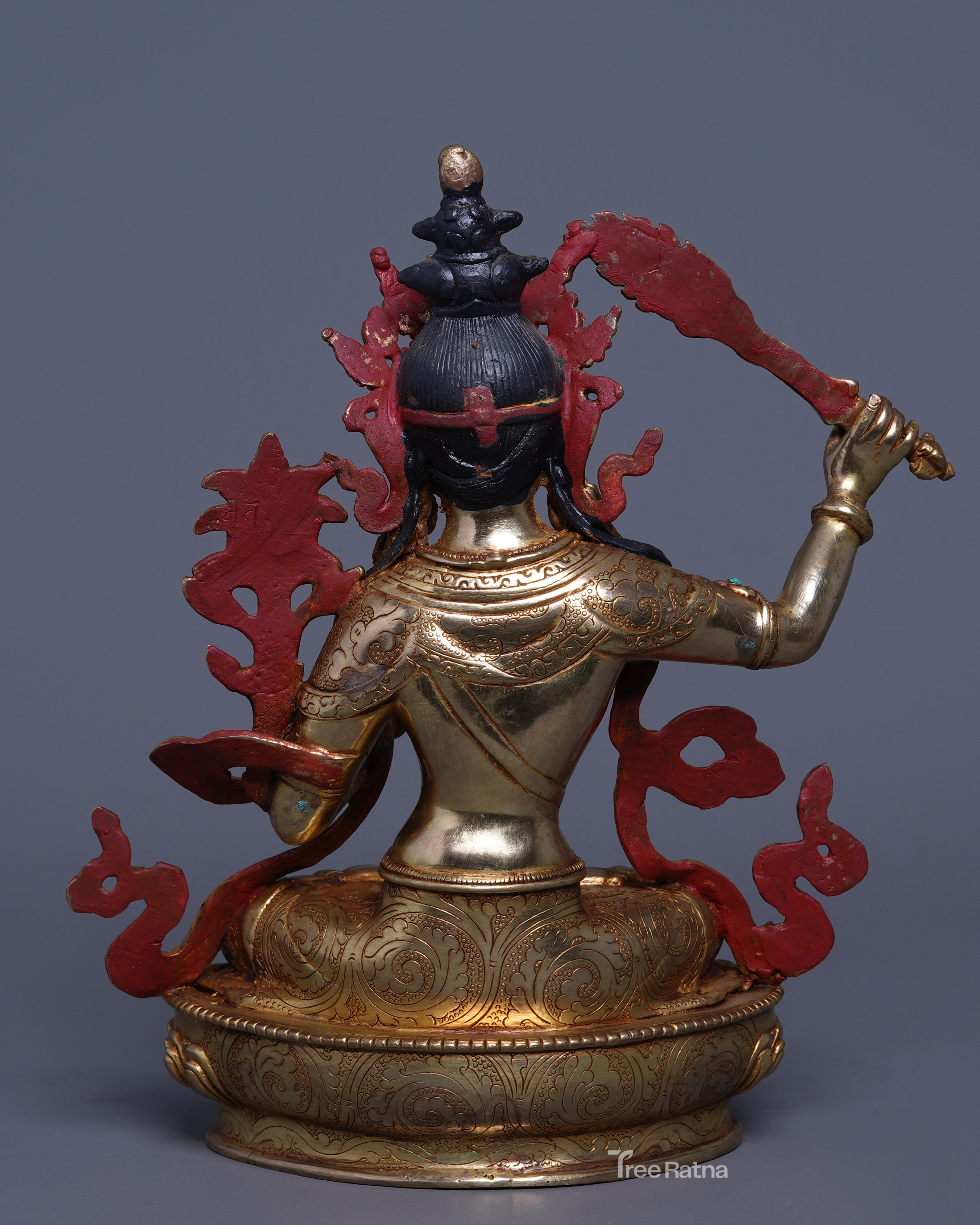 Manjushri 24K Gold Statue – Sacred Art of Enlightened Insight